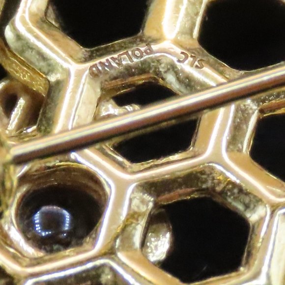 Amber Bumblebee and Honeycomb Pin in 18kt Gold Over Sterling by Ross and Simons - Picture 9 of 16